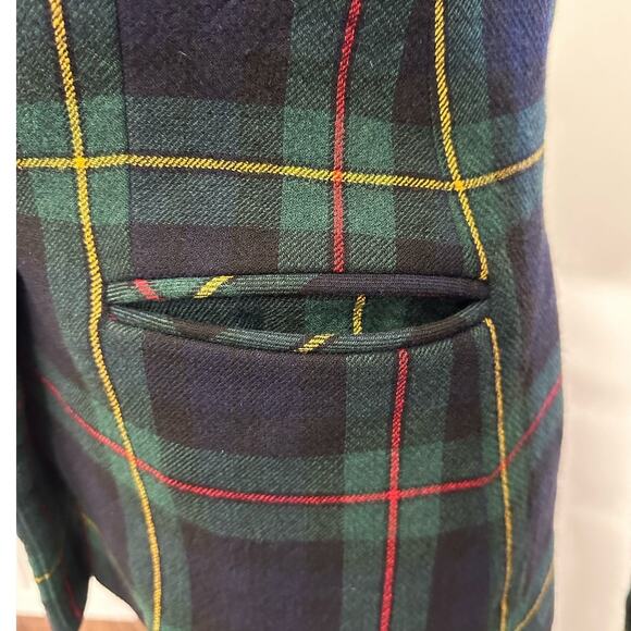 Sandro Paris Dark Green Plaid Wool Blend Double Breasted Blazer Size 36 … - Picture 4 of 11